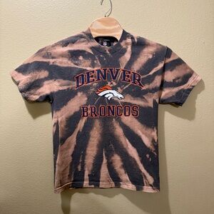 Men’s NO TAG (Large?) NFL Denver Broncos Gray Bleached Up Upcycled Tie Dye Shirt